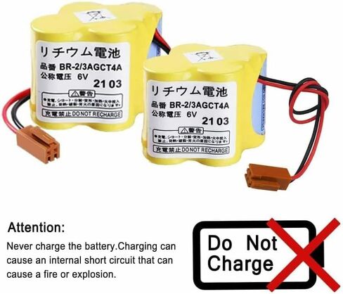 4-Pack BR-2/3AGCT4A بطارية ليثيوم 6 فولت 4400 مللي أمبير في الساعة مع قابس بني لبطارية نظام التحكم FANUC A98L-0031-0025 A06B-6114-K504 in Saudi Arabia