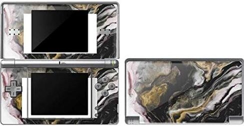 ملصق Skinit المخصص للألعاب متوافق مع DS Lite - تصميم أصلي مرخص رسميًا بحبر رخامي ذهبي اللون in Kuwait