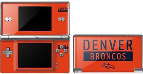 ملصق Skinit المخصص للألعاب متوافق مع DS Lite - تصميم سلسلة الأداء البرتقالي المرخص رسميًا من NFL Denver Broncos in Kuwait