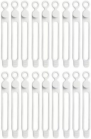 18-Pack Silicone Cable Ties, Reusable Elastic Cord Organizers, Multifunctional Cable Management Straps for Bundling, White in Saudi Arabia