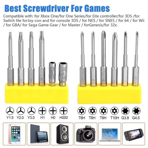 Game Console Controller Repair Tool Kit with T6H T8H T9H T10H Torx Security Screwdriver & 3.8mm/ 4.5mm Gamebit in Saudi Arabia