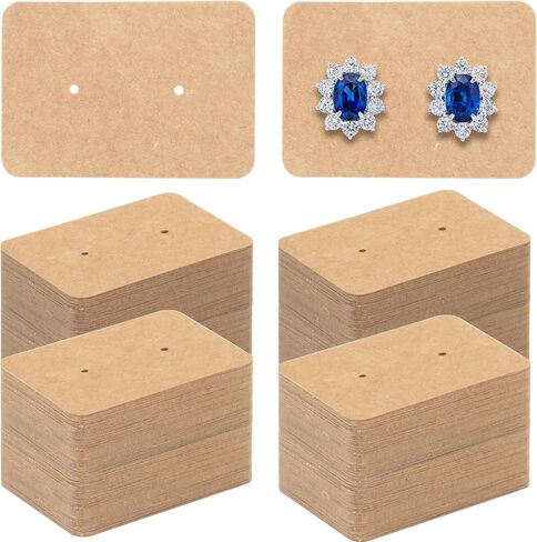Earring Card Holder - 300 PCS Earring Display Holder Cards, 1.1"x1.6" Blank Paper with 2 Holes, Necklace Jewelry DIY Crafts (Holographic) in Saudi Arabia