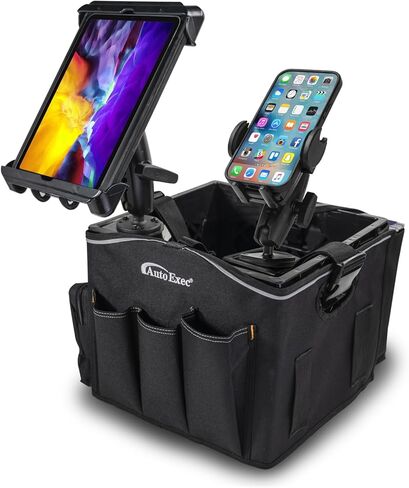 AutoExec Milk Crate Vehicle and Mobile Office Work Station with Apron Organizer, Laptop Tray and Tablet Mount in Saudi Arabia