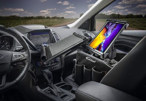 AutoExec Milk Crate Vehicle and Mobile Office Work Station with Apron Organizer, Laptop Tray and Tablet Mount in Saudi Arabia