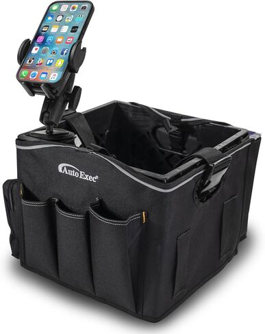 AutoExec Milk Crate Vehicle and Mobile Office Work Station with Apron Organizer, Laptop Tray and Tablet Mount in Saudi Arabia