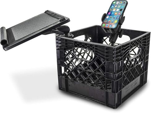 AutoExec Milk Crate Vehicle and Mobile Office Work Station with Apron Organizer, Laptop Tray and Tablet Mount in Saudi Arabia