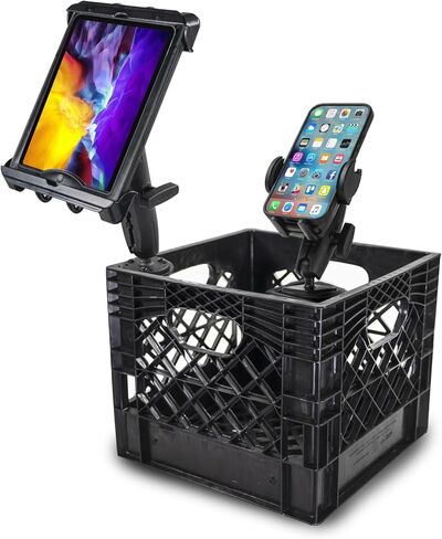 AutoExec Milk Crate Vehicle and Mobile Office Work Station with Apron Organizer, Laptop Tray and Tablet Mount in Saudi Arabia