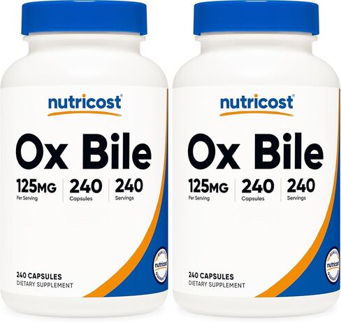 Nutricost Ox Bile Capsules 500mg Per Serving (120 Capsules) - Gluten Free & Non-GMO in Kuwait