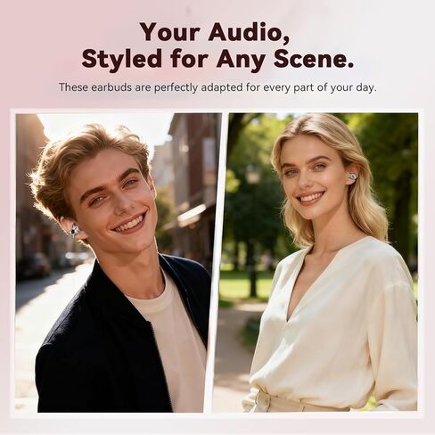 Starry Ear Cuff Wireless Headphones, Jewelry Open Ear Clip-on Earbuds, 30H Playtime, Bluetooth 6.0 Earring Earphones for Women, 2 Pairs Interchangeable Magnetic Crystals in Saudi Arabia