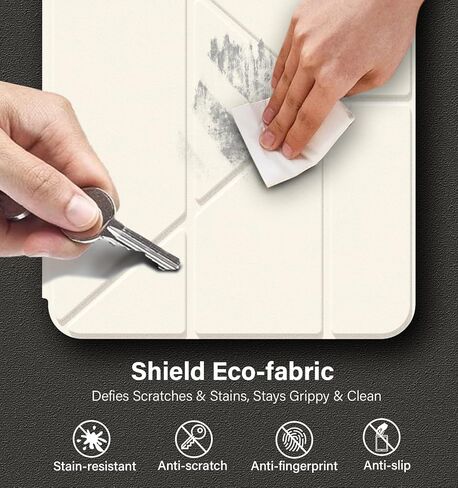 JKSML Case for iPad (A16) 11th/10th Gen with 8+ Viewing Angles, DIY Detachable Sliding Cover, Fully Clear Hard Back Shell, Solid Y-fold Stand, Pencil Holder for iPad 10.9" (2022)/ 11" (2025)-Cream in Saudi Arabia