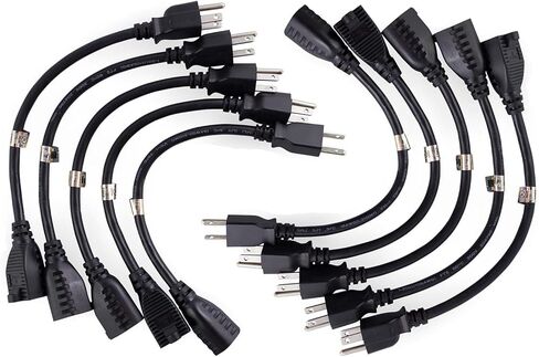 10 Pack 1 Foot Power Extension Cord Cable Strip, Ubercords 1 Foot Extension Cord, UL Listed, CSA Approved, Extension Cable, 3 Prong US Wire Extension Cord in Saudi Arabia