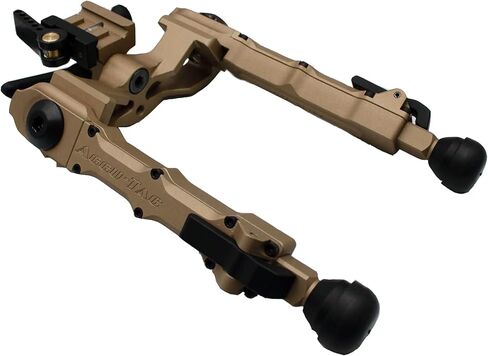 Accu-Tac WB-4 Bipod، حامل السكك الحديدية Quick Detach 1913 Pic، FDE/Tan، تصميم جسم عريض، أرجل قابلة للتعديل بأربعة مواضع، ألومنيوم خفيف الوزن للطائرات (TWBB-0400) in Kuwait