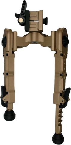 Accu-Tac WB-4 Bipod، حامل السكك الحديدية Quick Detach 1913 Pic، FDE/Tan، تصميم جسم عريض، أرجل قابلة للتعديل بأربعة مواضع، ألومنيوم خفيف الوزن للطائرات (TWBB-0400) in Kuwait