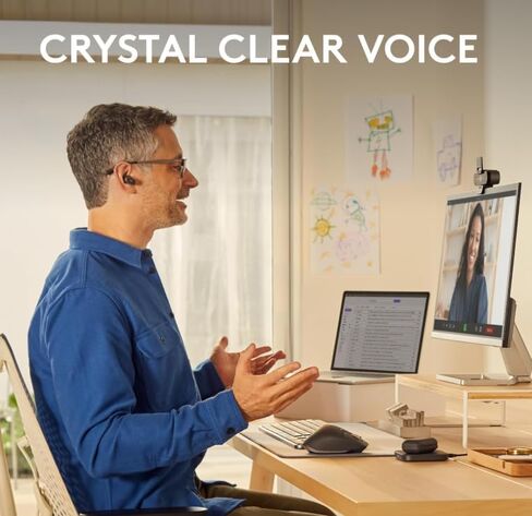 سماعات أذن Logitech Zone True Wireless Bluetooth بخاصية إلغاء الضوضاء مع ميكروفون، وتقنية ANC الهجينة، ووضع الشفافية، ومعتمدة لـ Microsoft Teams، وZoom، وGoogle Meet، وGoogle Voice - جرافيت (متجدد) in Saudi Arabia