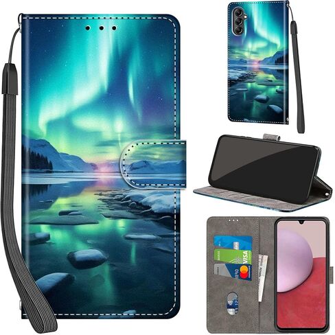 Case Wallet for Samsung Galaxy A14 4G / A14 5G, with [3 Card Slots], Kickstand Magnetic Closure PU Leather Shockproof Protective Flip Cover, Pink Rose in Saudi Arabia