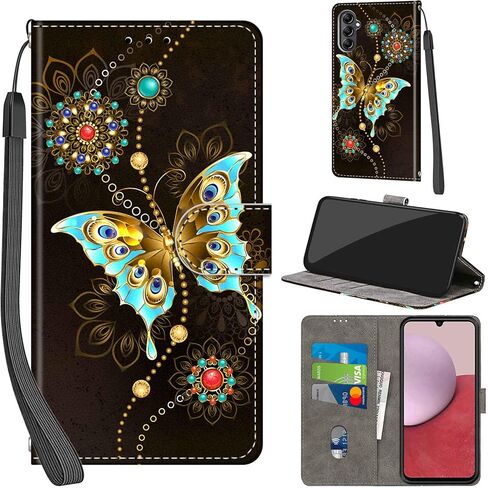 Case Wallet for Samsung Galaxy A14 4G / A14 5G, with [3 Card Slots], Kickstand Magnetic Closure PU Leather Shockproof Protective Flip Cover, Pink Rose in Saudi Arabia