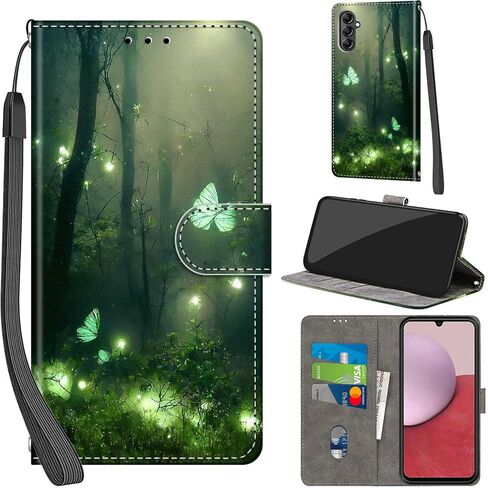 Case Wallet for Samsung Galaxy A14 4G / A14 5G, with [3 Card Slots], Kickstand Magnetic Closure PU Leather Shockproof Protective Flip Cover, Pink Rose in Saudi Arabia