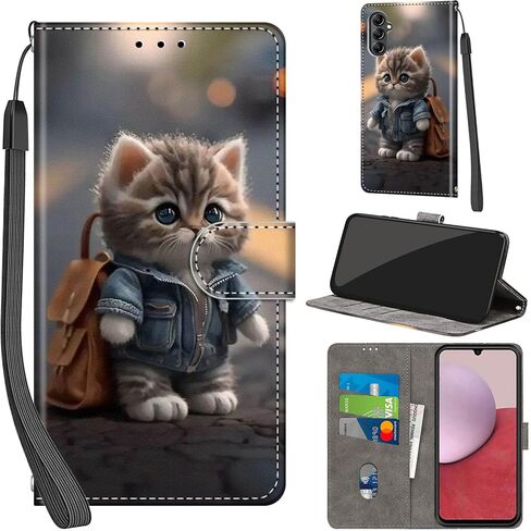 Case Wallet for Samsung Galaxy A14 4G / A14 5G, with [3 Card Slots], Kickstand Magnetic Closure PU Leather Shockproof Protective Flip Cover, Pink Rose in Saudi Arabia
