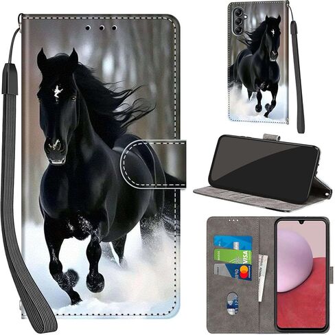 Case Wallet for Samsung Galaxy A14 4G / A14 5G, with [3 Card Slots], Kickstand Magnetic Closure PU Leather Shockproof Protective Flip Cover, Pink Rose in Saudi Arabia
