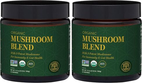 Global Healing Organic Mushroom Powder Supplement Blend 9.5 Ounces - Cordyceps, Chaga, Reishi, Turkey Tail Mushroom for Immune and Gut Health - Nootropic Focus Supplement Superfood in Saudi Arabia