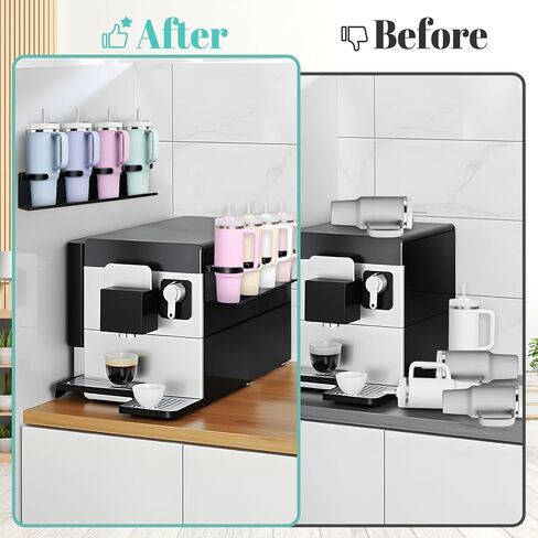 Magnetic Cup Holder for Fridge,8 Cups Water Bottle Organizer for Stanley 30 40 oz with Tumbler Lid Organizer,High Capacity Heavy Duty Kitchen Storage Rack Accessories in Saudi Arabia