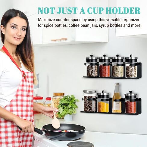 Magnetic Cup Holder for Fridge,8 Cups Water Bottle Organizer for Stanley 30 40 oz with Tumbler Lid Organizer,High Capacity Heavy Duty Kitchen Storage Rack Accessories in Saudi Arabia
