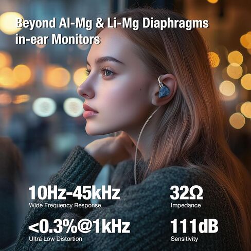سماعات أذن Hidizs MK12 Turris Wired IEMs، مشغل مغنيسيوم نقي 12 مم 91% مع شاشات مغناطيسية 1.5T داخل الأذن، صوت من فئة الاستوديو، 10 هرتز - 45 كيلو هرتز، معتمد عالي الدقة، مرشحات هوائية، كابل OFC قابل للفصل، 4.4 مم in Kuwait