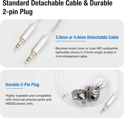 سماعات أذن Hidizs MK12 Turris Wired IEMs، مشغل مغنيسيوم نقي 12 مم 91% مع شاشات مغناطيسية 1.5T داخل الأذن، صوت من فئة الاستوديو، 10 هرتز - 45 كيلو هرتز، معتمد عالي الدقة، مرشحات هوائية، كابل OFC قابل للفصل، 4.4 مم in Kuwait