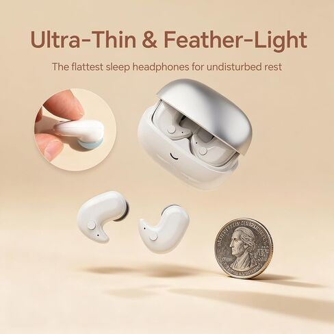 Sleep Ear Buds Mini Flat Invisible Earbuds Sleeping Headphones for Side Sleepers, Comfortable Low Profile Small Tiny Discreet Micro Hidden Earbuds Wireless Bluetooth for Work, Small Ear Canals in Saudi Arabia
