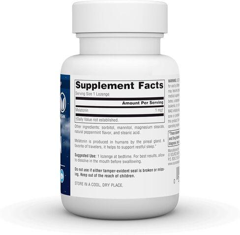 Source Naturals Melatonin 1 mg - 100 Peppermint Flavored Lozenges in Saudi Arabia