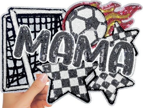 CY Iron On Embroidered Appliques Sequin Game Day Big Patches Sports Ball Bow Star Baseball Decorative Fashion Cute Accessories for DIY Clothes Jackets Sweatshirts Backpacks in Saudi Arabia