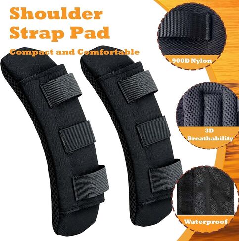 2 Pack Nylon Shoulder Strap Pad Detachable Backpack Strap Pads Breathable Waterproof Shoulder Cushion Pads for Vest Backpacks Plate Carriers Climbing Cycling Travel Guitar Shoulder Bags (Black) in Saudi Arabia