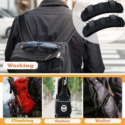 2 Pack Nylon Shoulder Strap Pad Detachable Backpack Strap Pads Breathable Waterproof Shoulder Cushion Pads for Vest Backpacks Plate Carriers Climbing Cycling Travel Guitar Shoulder Bags (Black) in Saudi Arabia