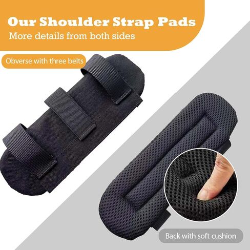 2 Pack Nylon Shoulder Strap Pad Detachable Backpack Strap Pads Breathable Waterproof Shoulder Cushion Pads for Vest Backpacks Plate Carriers Climbing Cycling Travel Guitar Shoulder Bags (Black) in Saudi Arabia