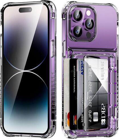 ACANDYA لهاتف iPhone 14 Pro Max Case Wallet حافظة هاتف واقية شفافة مع حامل بطاقة الائتمان حماية شديدة التحمل مضادة للصدمات ومضادة للخدش وغطاء مضاد للأصفر لهاتف iPhone 14 Pro Max 6.7 بوصة شفاف | واقي، مضاد للصدمات، مضاد للخدش، مضاد للأصفر in Saudi Arabia