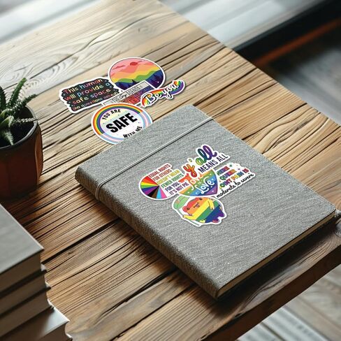 (10 قطع) ورقة ملصقات LGBTQ+ Pride لزجاجات المياه، ملصقات فينيل ديكورات Rainbow Pride، قوس قزح، ملصقات LGBTQ الرقيقة، مقاومة للماء، مقاس لطيف 2 بوصة in Kuwait