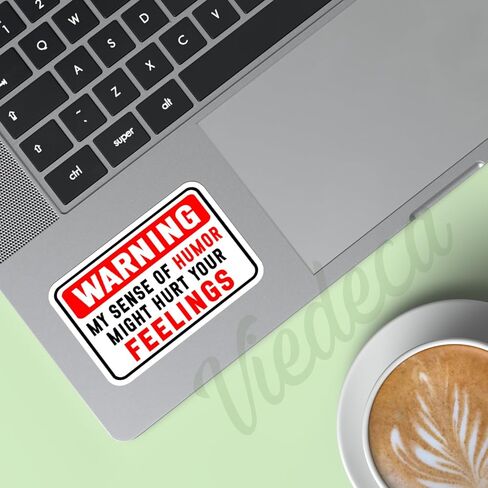 (3Pcs) Warning My Sense Of Humor Might Hurt Your Feelings Sticker Funny Sarcastic Sayings Humorous Vinyl Decal for Tumbler Laptop Kindle Water Bottles Books Phone - Size 3x2 Inch in Saudi Arabia