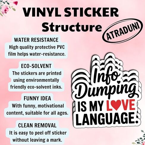 (3 قطع) ملصق معلومات Dumping is My Love Language ملصقات مضحكة انطوائية هدايا ساخرة مرحة مقاومة للماء من الفينيل ملصقات Nerdy Geeky Gifts للكمبيوتر المحمول بحجم 3 بوصات in Kuwait