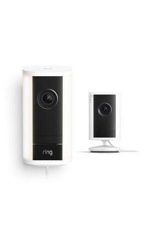 Ring Spotlight Cam Pro, Plug-In (Newest Model), White with Indoor Cam Plus (Newest Model), White in Saudi Arabia