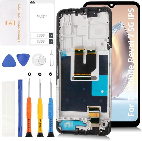 for T-Mobile Revvl 7 5G 6.58" LCD with Arctic Gray Frame Screen Replacement Revvl 7 5G TMR075G LCD Display Touch Digitizer Screen Assembly with Repair Tools in Saudi Arabia