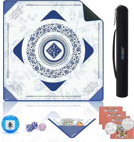 Mahjong Mat, 39 x 39 in Large Mahjong Gaming Surface, Non-Slip Noise Reduction Gaming Table Pad, Suitable for Mahjong, Poker, Board Games, Tile Games, and Dominoes in Saudi Arabia
