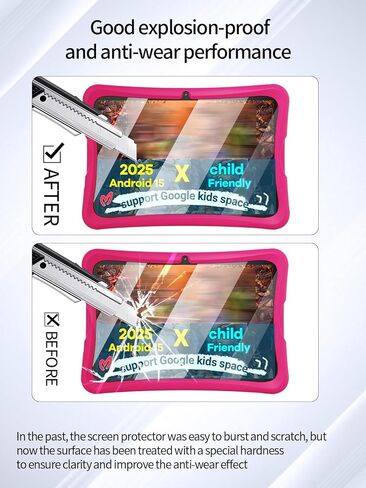 واقي شاشة لجهاز DigiLand Kids Tablet Android 15 مقاس 10.1 بوصة، مضاد للخدش 9H حساس للمس، حواف مستديرة 2.5D خالية من الفقاعات، سهل التركيب، عبوتان. in Kuwait