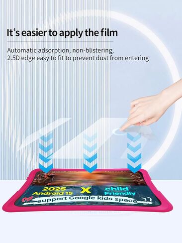 واقي شاشة لجهاز DigiLand Kids Tablet Android 15 مقاس 10.1 بوصة، مضاد للخدش 9H حساس للمس، حواف مستديرة 2.5D خالية من الفقاعات، سهل التركيب، عبوتان. in Kuwait