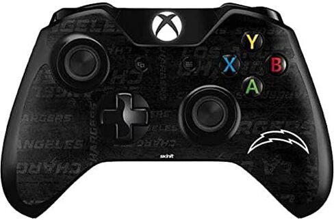 ملصق Skinit المخصص للألعاب متوافق مع وحدة تحكم Xbox One - تصميم أبيض وأسود مرخص رسميًا من NFL Los Angeles Chargers in Kuwait