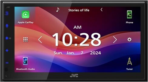 JVC KW-M690BW شاشة لمس 6.8 بوصة واي فاي بلوتوث USB/MP3 ستيريو الوسائط المتعددة استقبال رقمي مع راديو القمر الصناعي توصيل مجموعة موالف السيارة in Kuwait