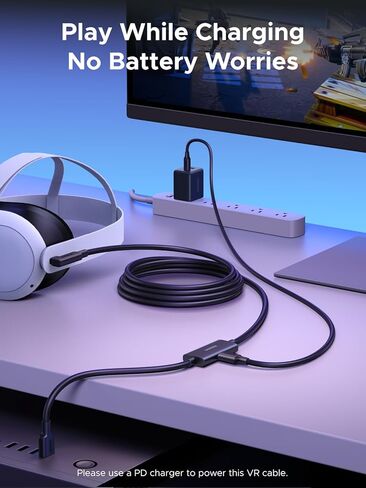 UGREEN USB 3.0 to USB-C Cable, Right Angle Cable for Oculus Quest 2/3 Link Cable for PC VR Gaming & Fast Charging, 5Gbps Data Transfer, 18W PD Power Delivery, 16FT in Saudi Arabia