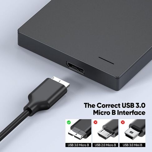 كابل القرص الصلب الخارجي بطول 3 أقدام، 5 جيجابت في الثانية عالي السرعة USB 3.0 Micro B بديل لسلك Seagate WD My Passport Toshiba Canvio LaCie Elements SSD، الكاميرا، الماسح الضوئي المحمول Brother، الكمبيوتر المحمول، الكمبيوتر اللوحي in Kuwait