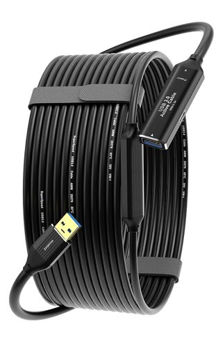 كابل تمديد نشط USB 3.0، بطول 50 قدم (15 مترًا) مع معزز الإشارة - نقل بيانات عالي السرعة 5 جيجابت في الثانية من ذكر إلى أنثى، سلك مكرر في الحائط متوافق مع سماعات الواقع الافتراضي والطابعة والقرص الصلب وإكس بوكس ​​والكمبيوتر الشخصي in Kuwait