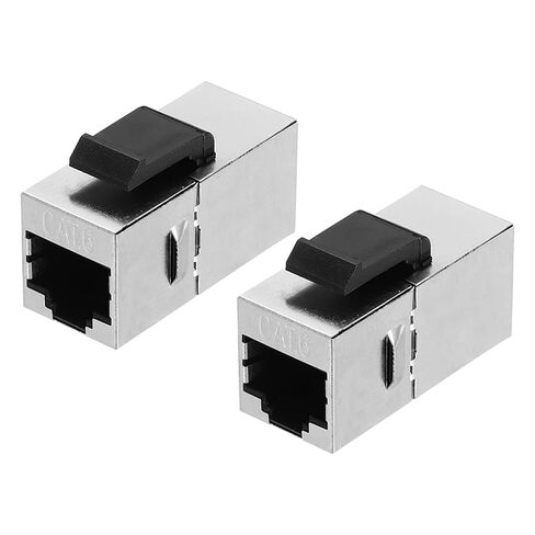 MECCANIXITY 2 Pack RJ45 Cat 6 Ethernet Coupler, Cat6 Shielded Coupler Jacks Female to Female Ethernet Adapter, Silver in Saudi Arabia