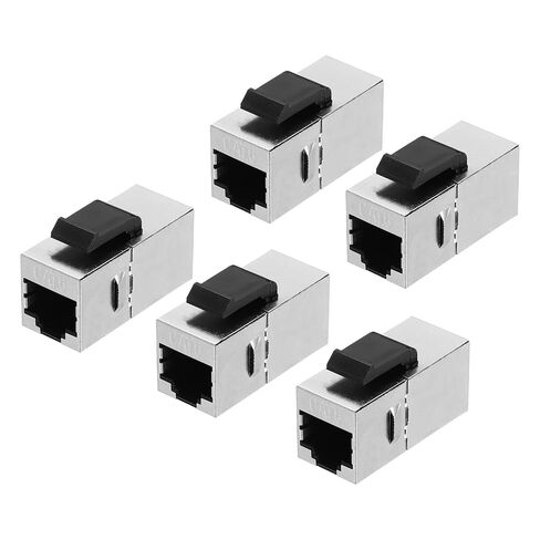 MECCANIXITY 2 Pack RJ45 Cat 6 Ethernet Coupler, Cat6 Shielded Coupler Jacks Female to Female Ethernet Adapter, Silver in Saudi Arabia